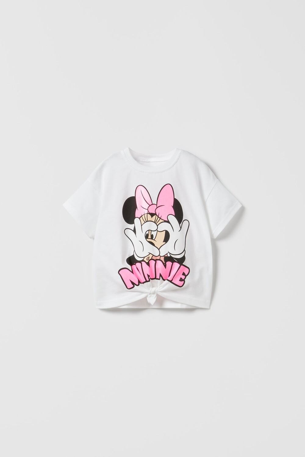 

Футболка с неоновым цветом минни масус disney print Zara, белый