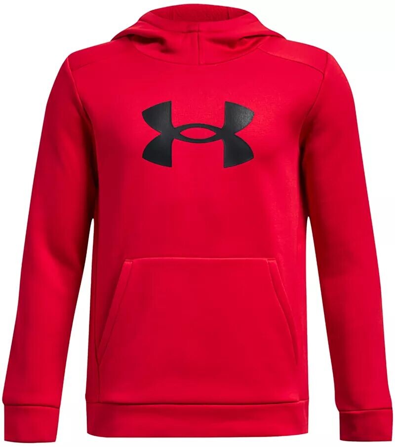 

Флисовая худи с большим логотипом для мальчиков Under Armour, красный/черный