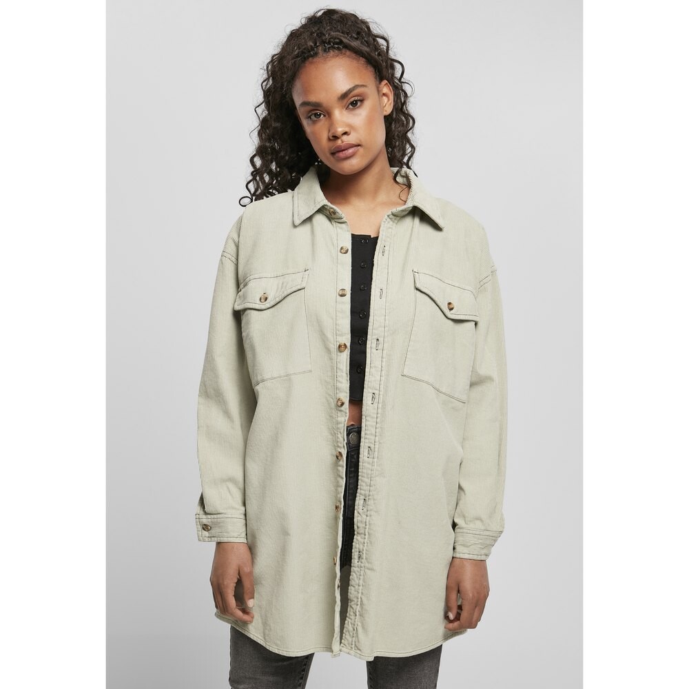 

Рубашка Urban Classics Corduroy Long Big, зеленый