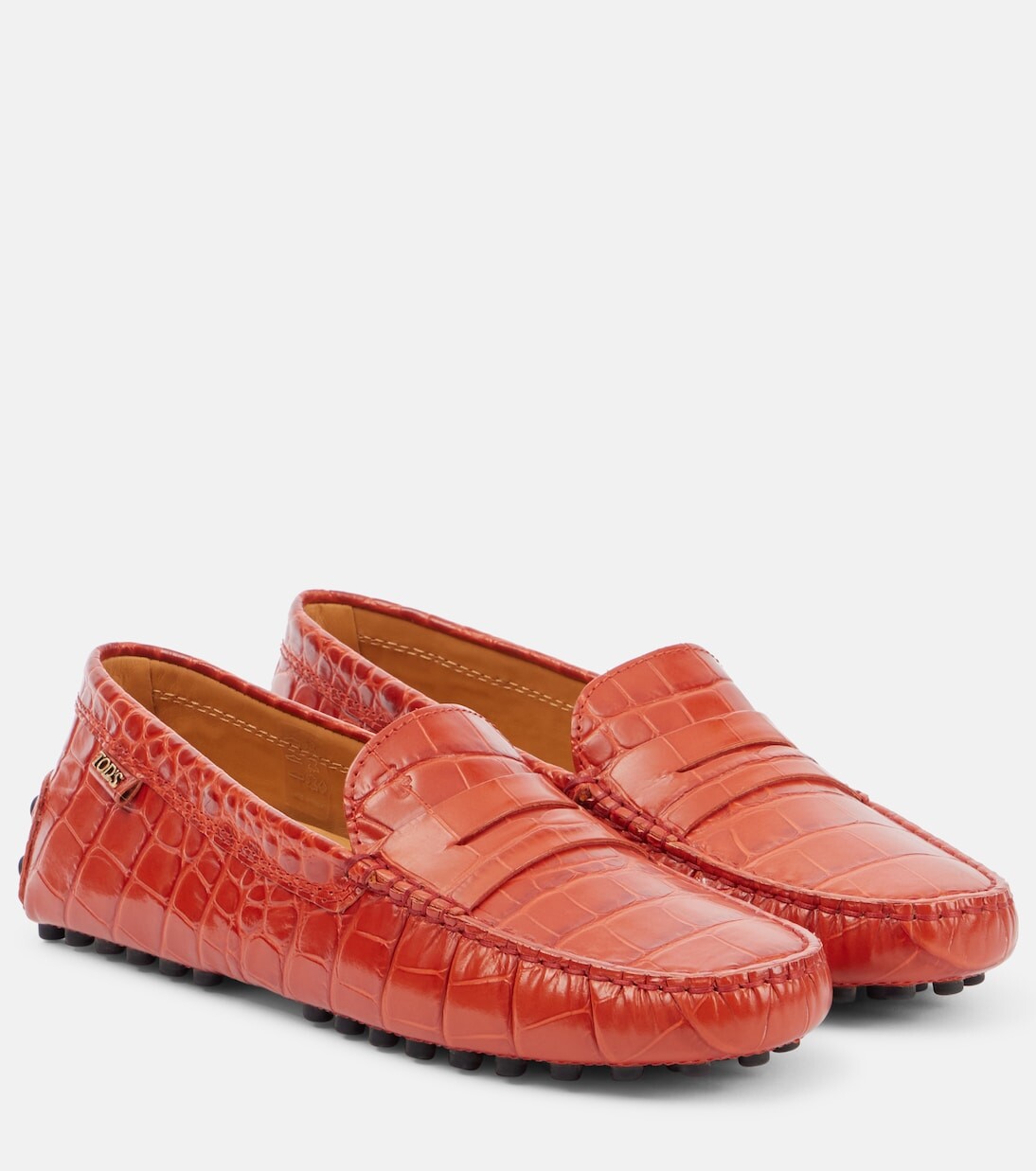 

Лоферы Gommino из кожи с тиснением под крокодила Tod'S, коричневый
