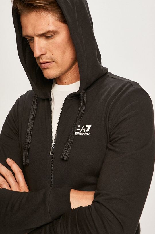 

Хлопковая толстовка EA7 Emporio Armani, черный