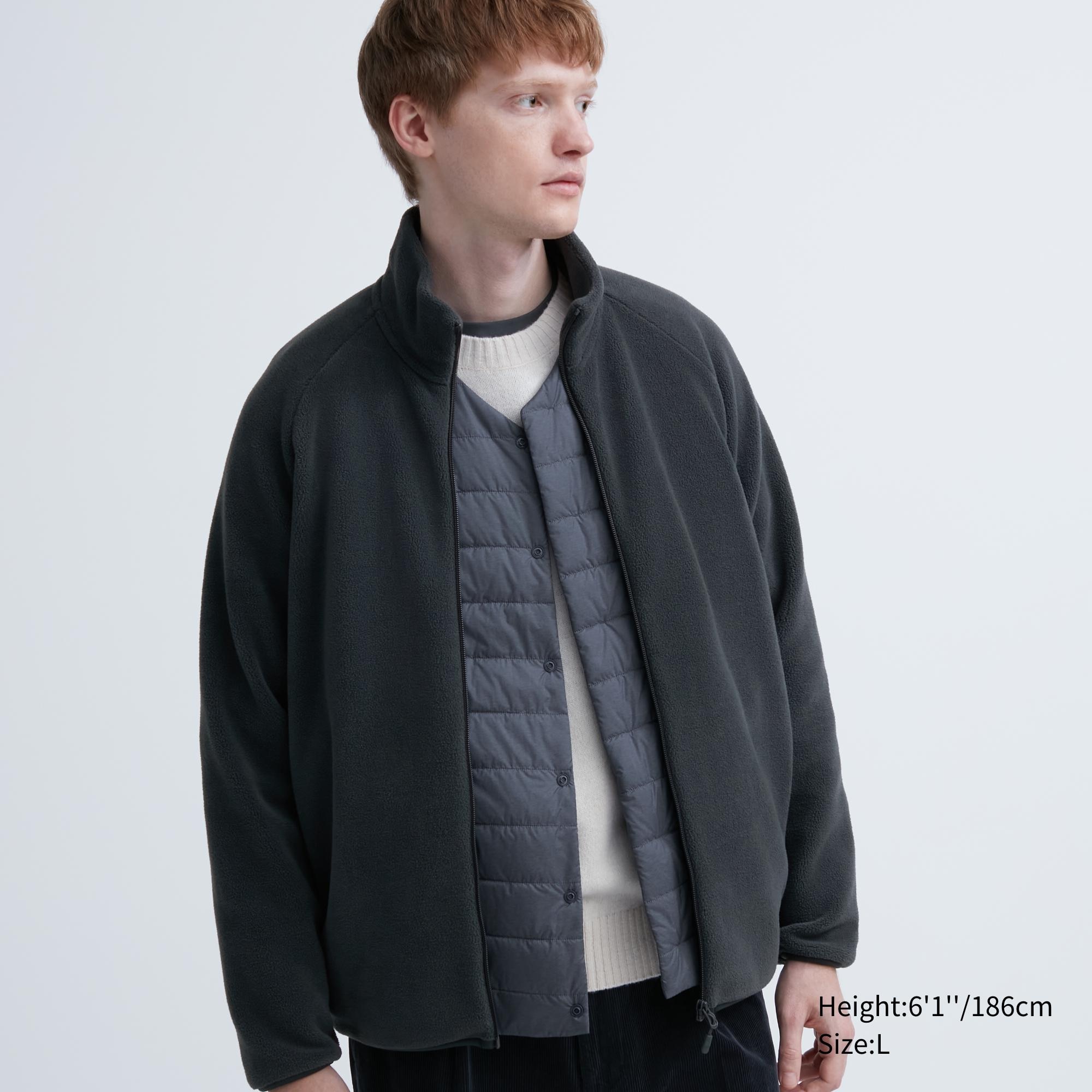 Флисовая толстовка на молнии Zipped Uniqlo, темно-серый куртка uniqlo fluffy fleece zipped темно серый