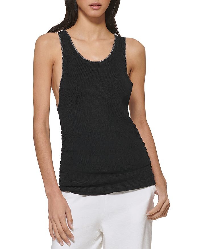 

Майка со сборками и металлической отделкой DKNY