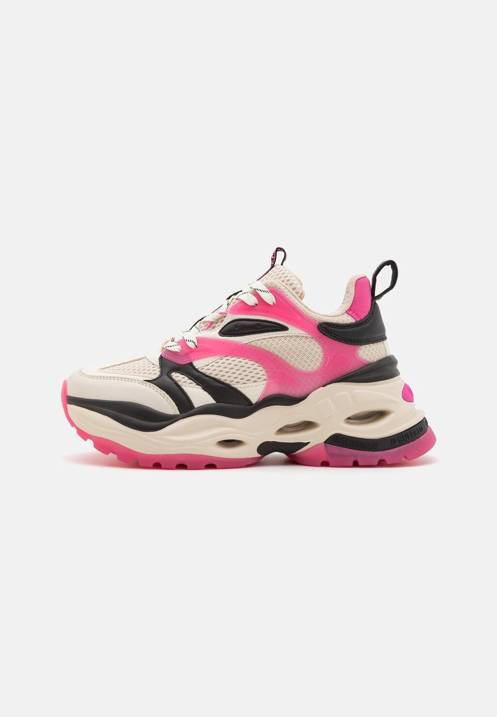 

Кроссовки Buffalo ТРОЙНО, цвет cream/black/hot pink