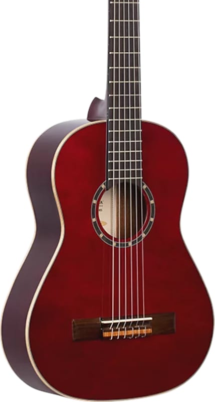Акустическая гитара Ortega R121-1/2WR 1/2 Size Classical Guitar, Transparent Wine Red w/ Bag акустическая гитара ortega r121snwr wine red guitar