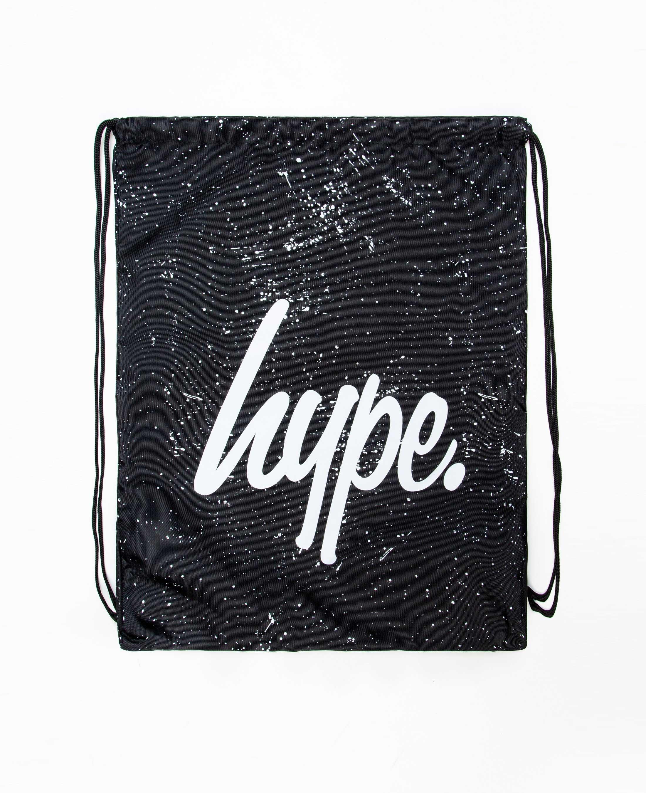 Черно-белая сумка в крапинку на шнурке Hype, черный цена и фото