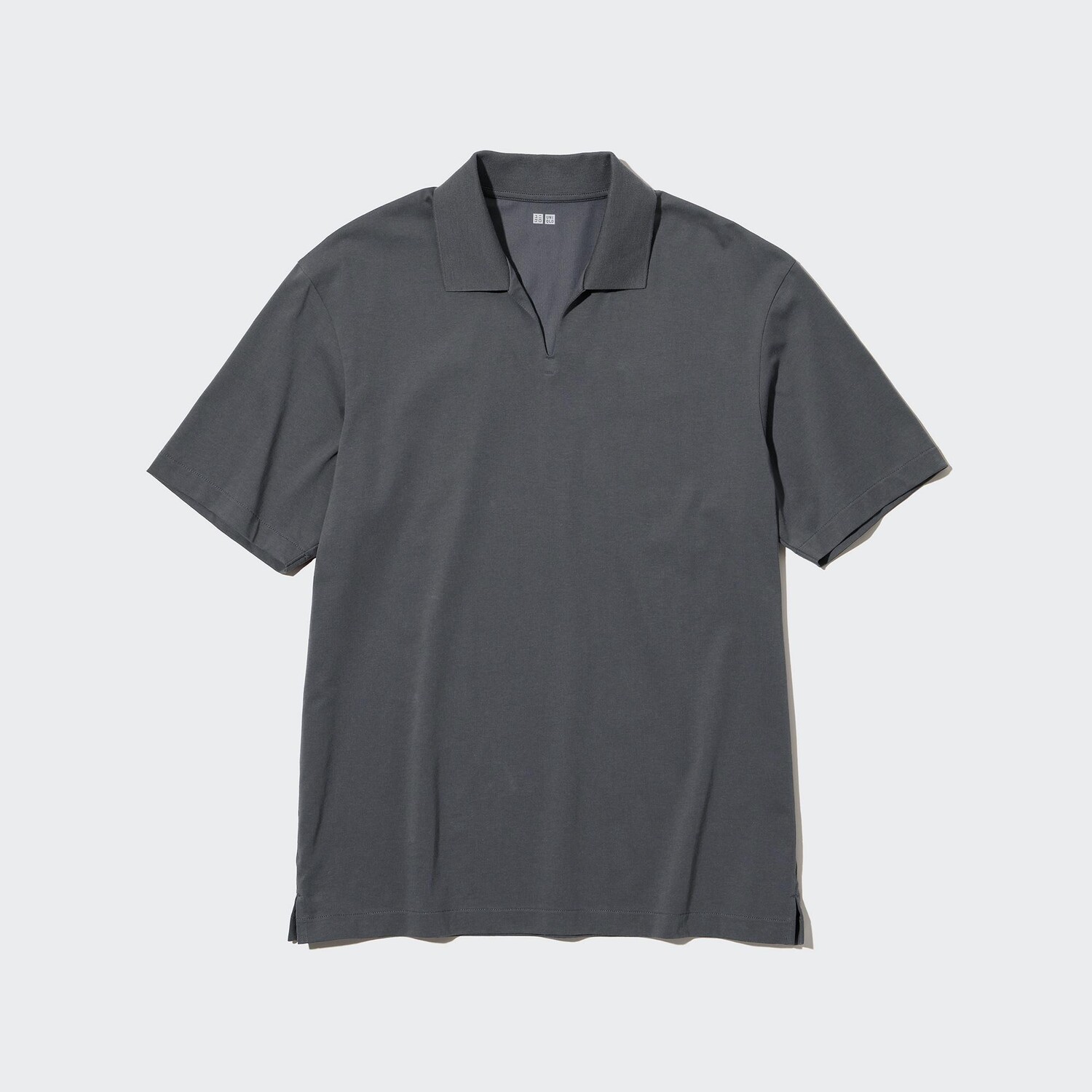 

Поло Uniqlo AIRism с открытой шеей, серый