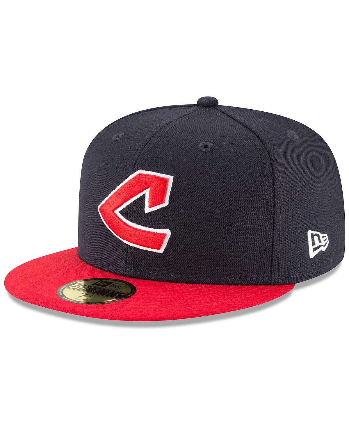 

Мужская темно-синяя приталенная шляпа с логотипом Cleveland Indians Cooperstown Collection 59FIFTY New Era