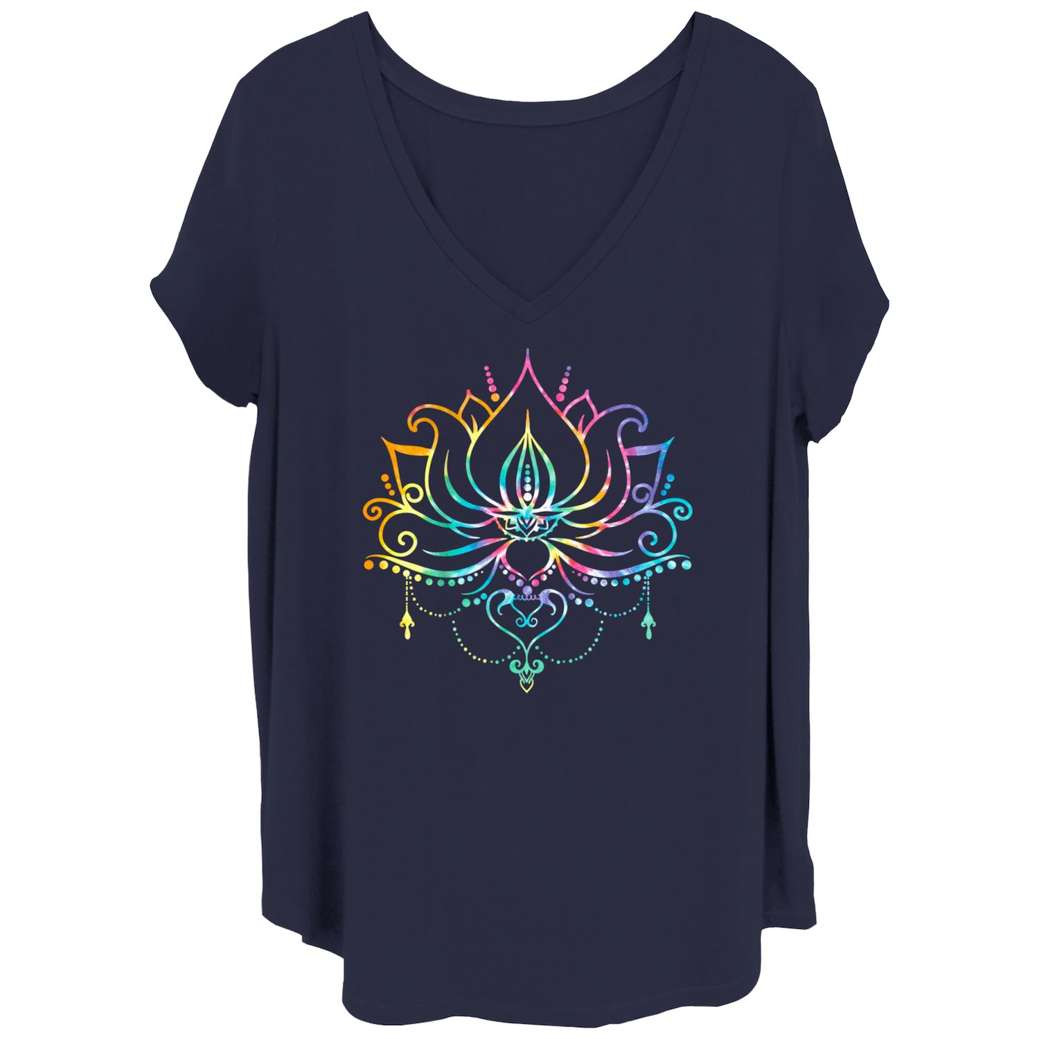 Детская футболка больших размеров с принтом тай-дай Lotus Bloom Unbranded, синий цена и фото