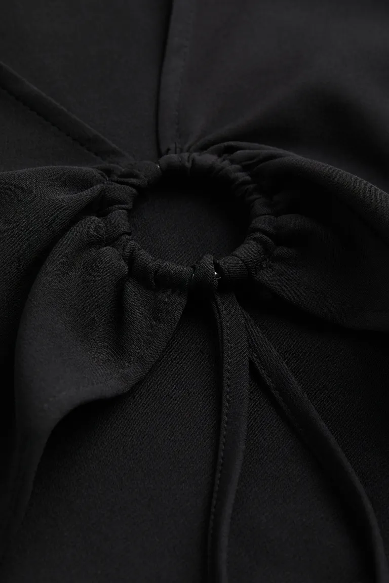 Укороченная блузка с воротником H&M, черный