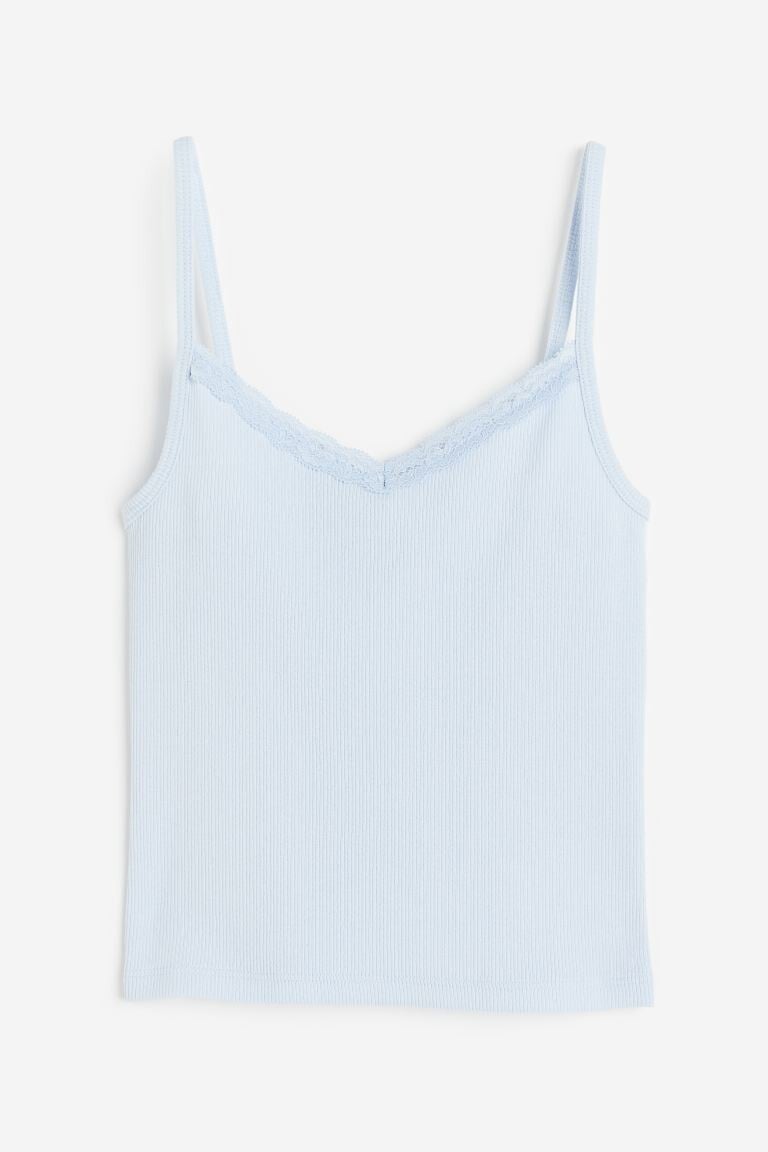 

Топ с кружевной отделкой и ремешками H&M