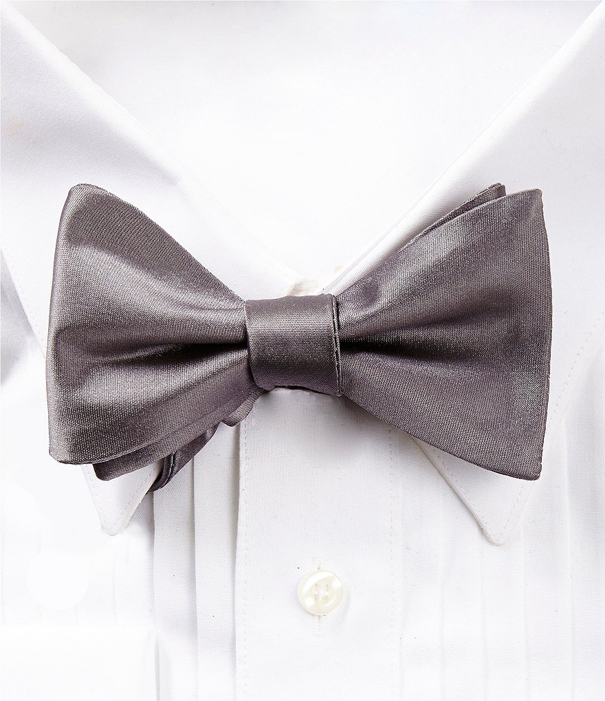 Классический шелковый галстук-бабочка Cremieux, серебро