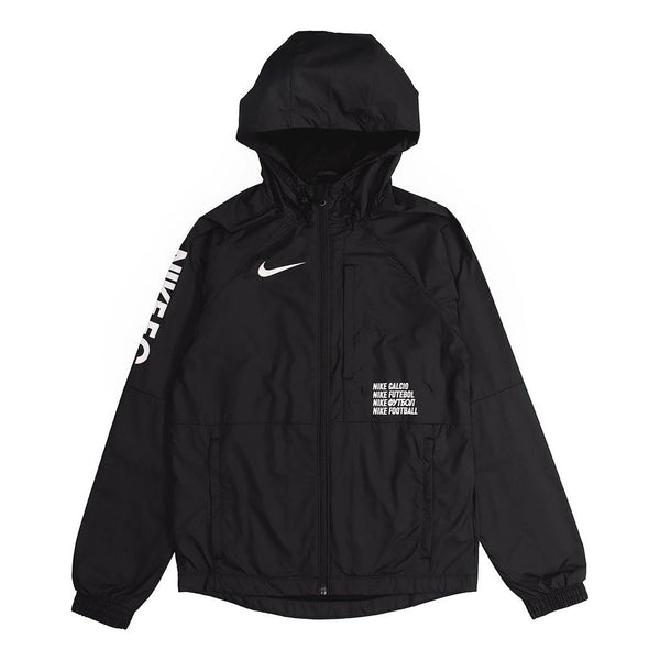 Куртка Nike Men's Football FC Zipper Hooded Windproof Sports Jacket Black, черный куртка nike shield reflective zipper sports hooded jacket black bv4881 010 черный