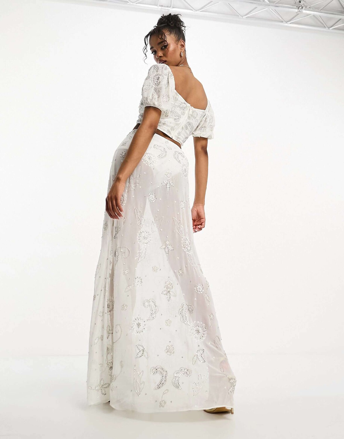 

Прозрачная юбка макси Miss Selfridge Premium с украшением