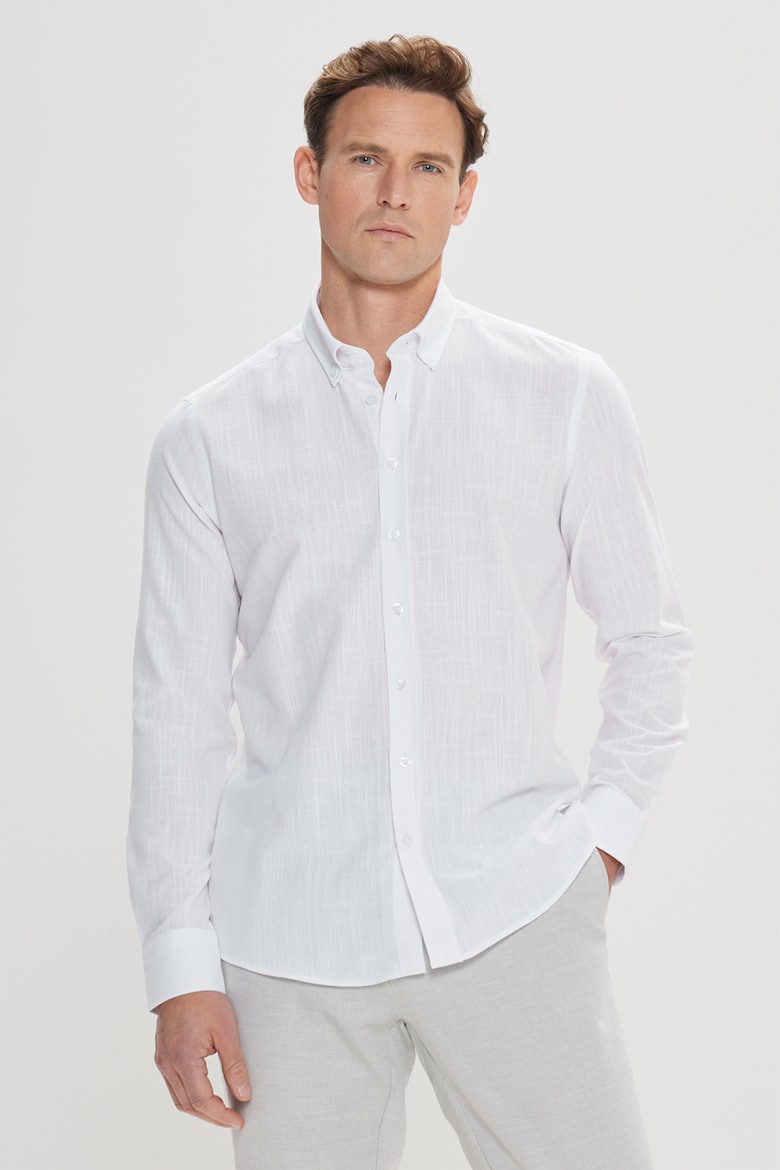 Приталенная рубашка из хлопка Ac&Co, белый