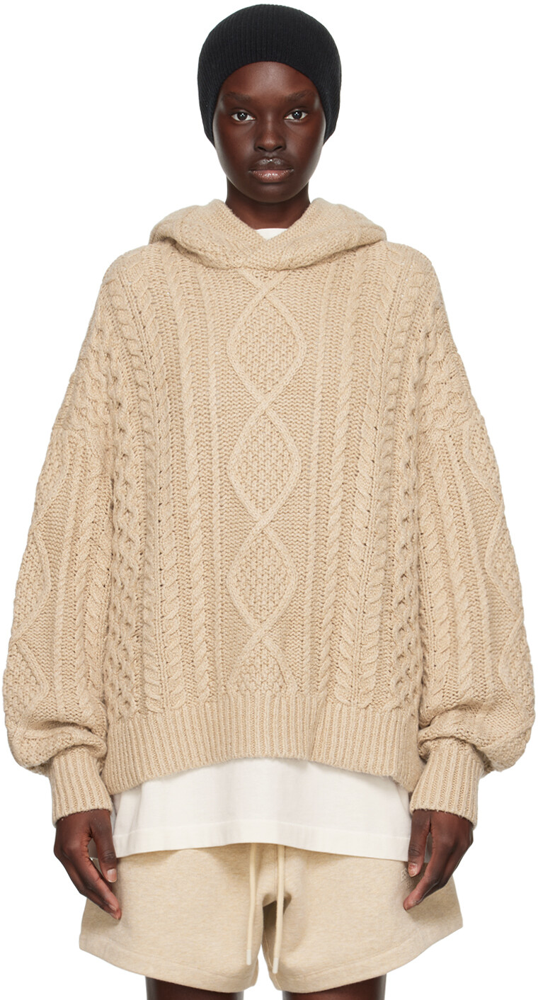 

Бежевый вязаный худи Fear of God ESSENTIALS