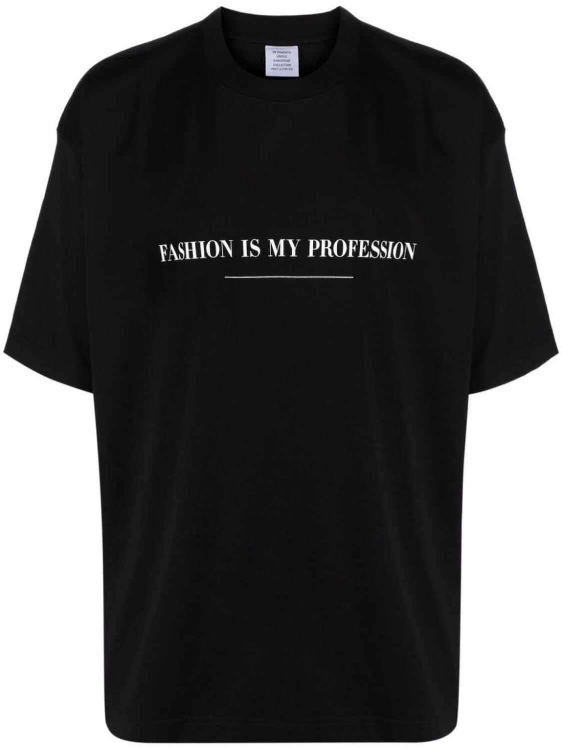 

Футболка с надписью VETEMENTS, черный