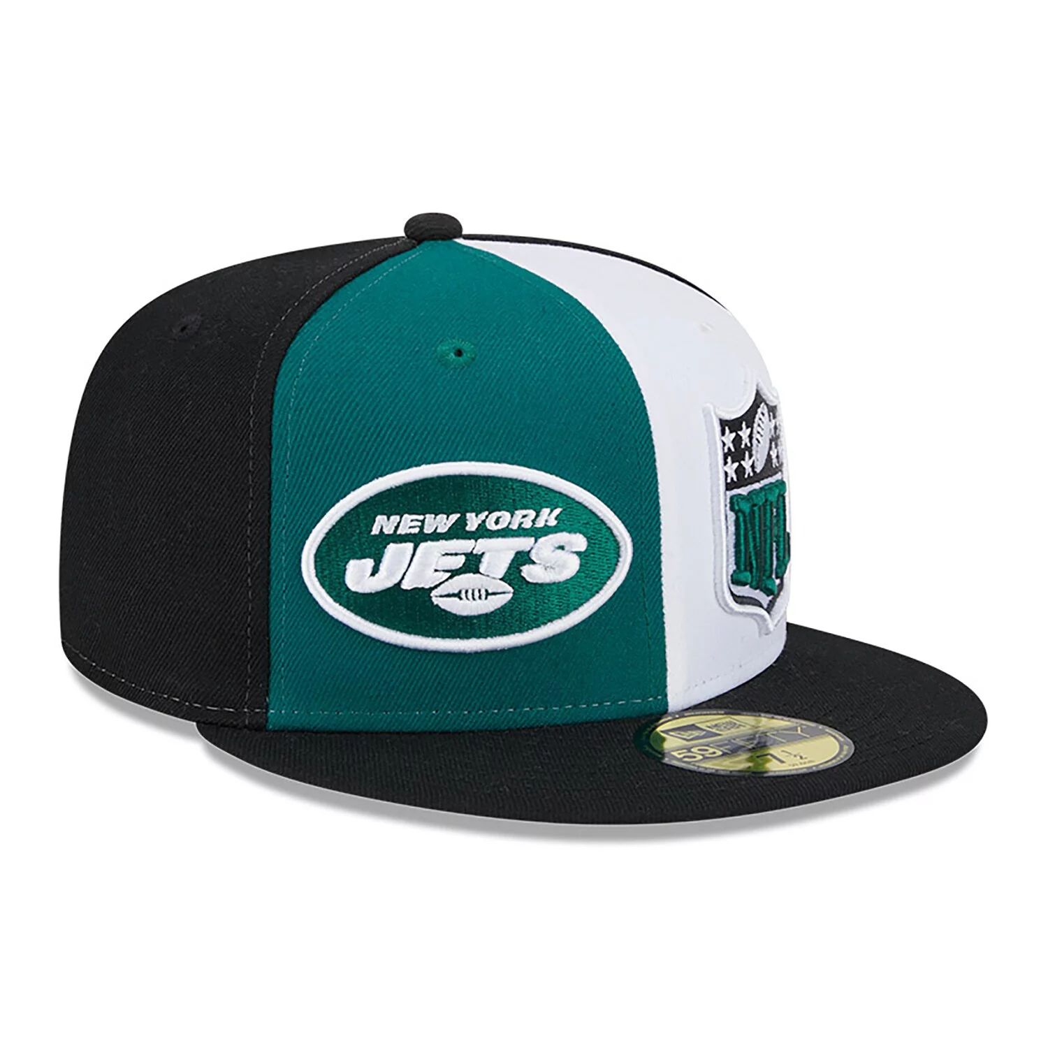 Мужская кепка New Era зелено-черная New York Jets 2023 Sideline 59FIFTY