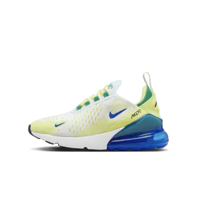

Кроссовки Nike Air Max 270, цвет White/Light Lemon Twist/Stadium Green/Game Royal
