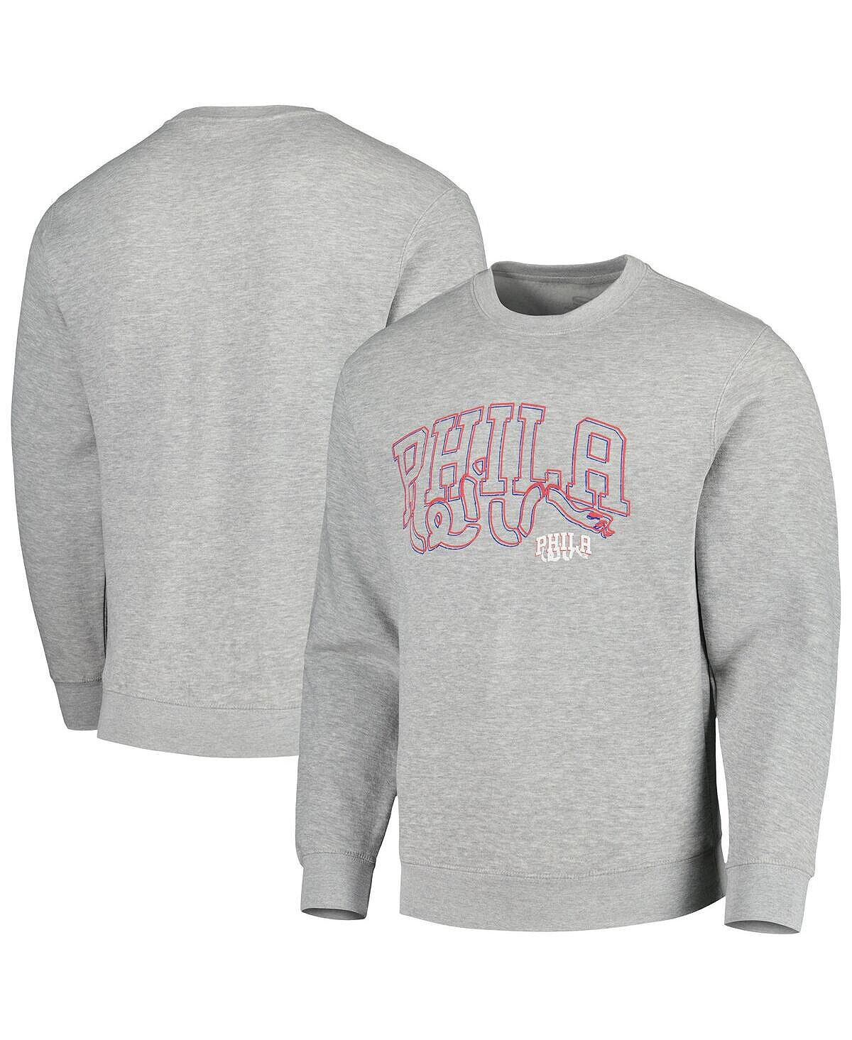 

Мужской и женский пуловер с логотипом Heather Grey Philadelphia 76ers Element в стиле поп-музыки Stadium Essentials