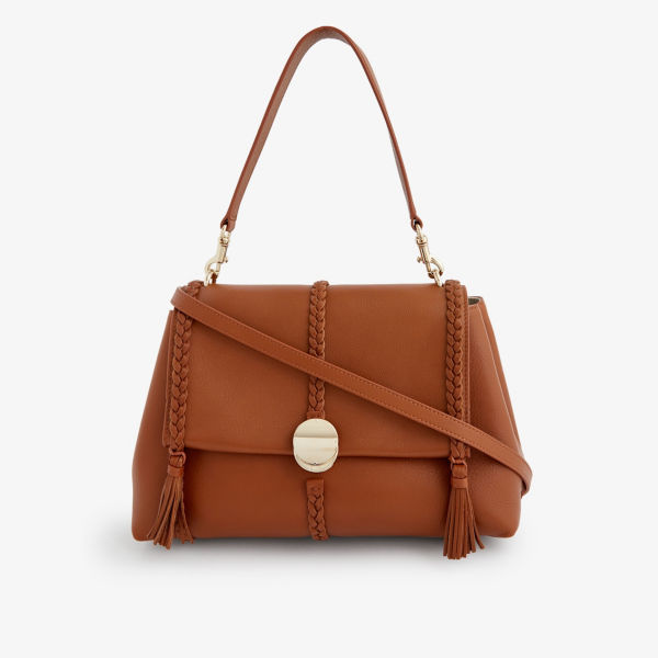 Кожаная сумка через плечо Penelope среднего размера Chloe, цвет caramel