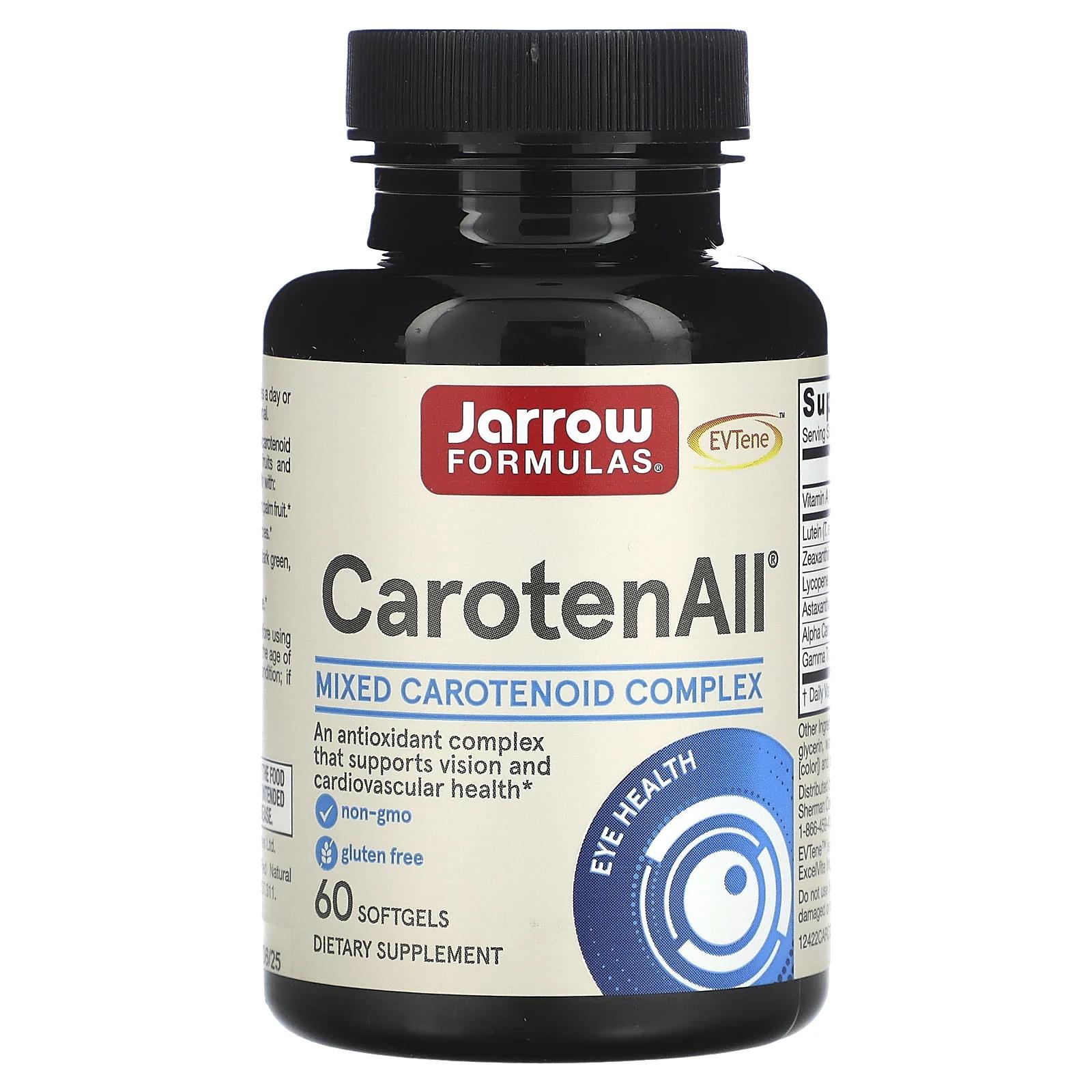 Jarrow Formulas CarotenALL комплекс из смеси каротиноидов 60 мягких таблеток каротиноидный комплекс jarrow formulas maculapf 60 мягких таблеток
