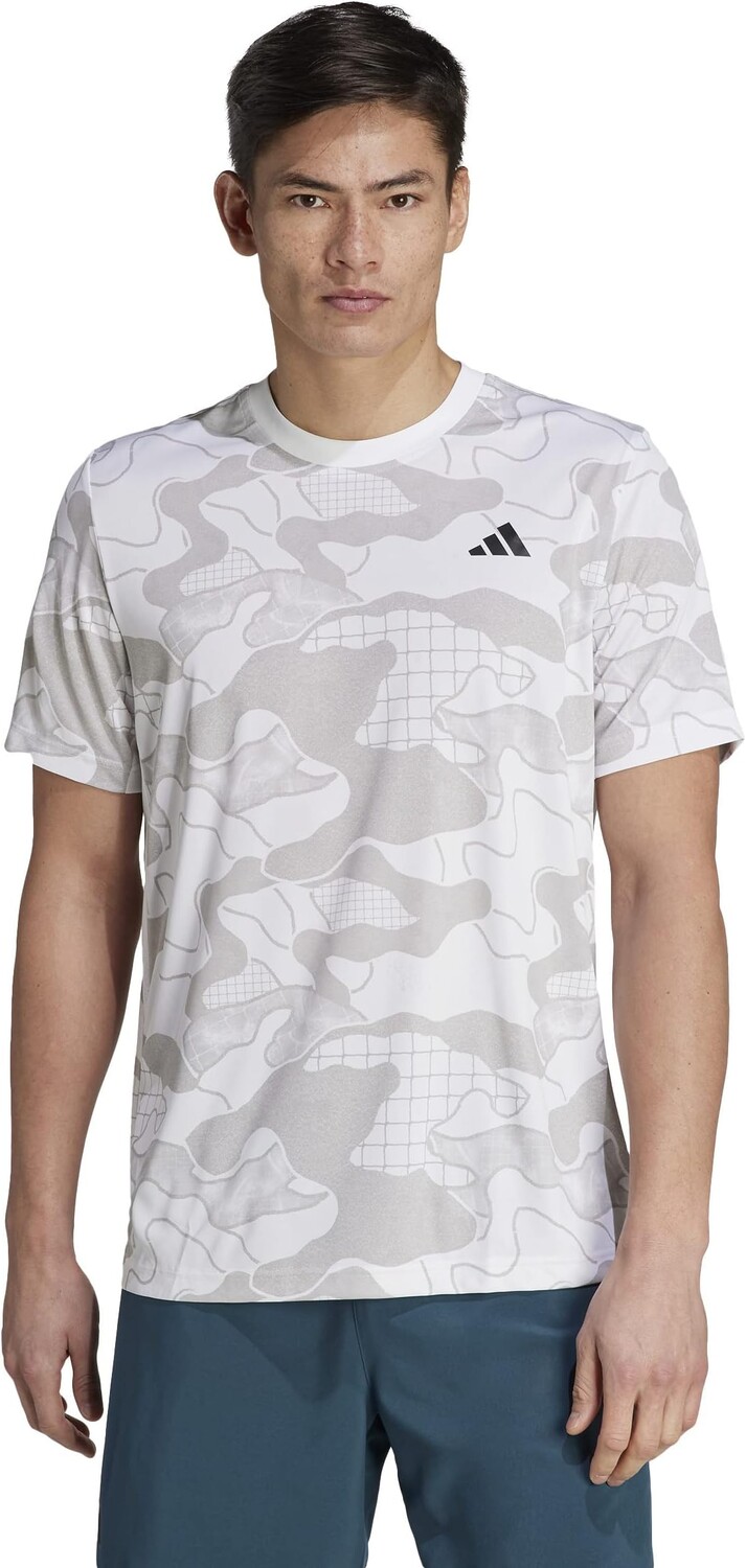 

Теннисная футболка Club с графическим рисунком adidas, цвет White/Grey/Grey