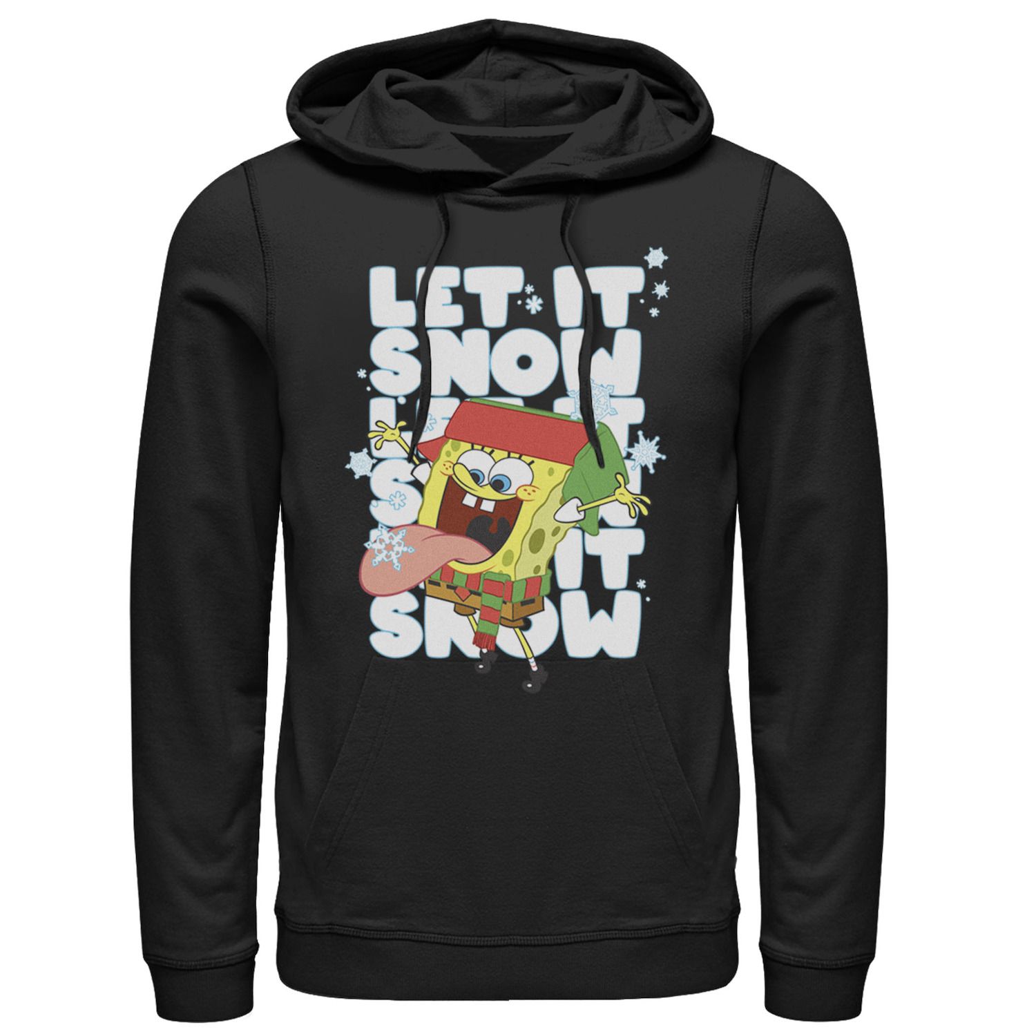 цена Мужские квадратные штаны Губка Боб Let It Snow Let It Snow Толстовка с рисунком Let It Snow Nickelodeon, черный