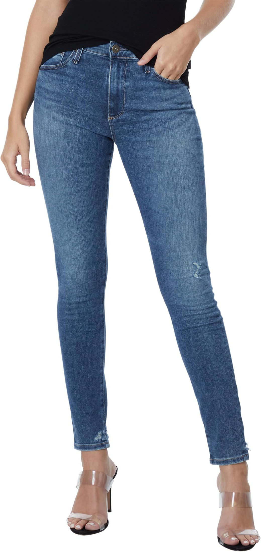 Джинсы Farrah High-Waisted Skinny Ankle in Park Slope AG Jeans, цвет Park Slope
