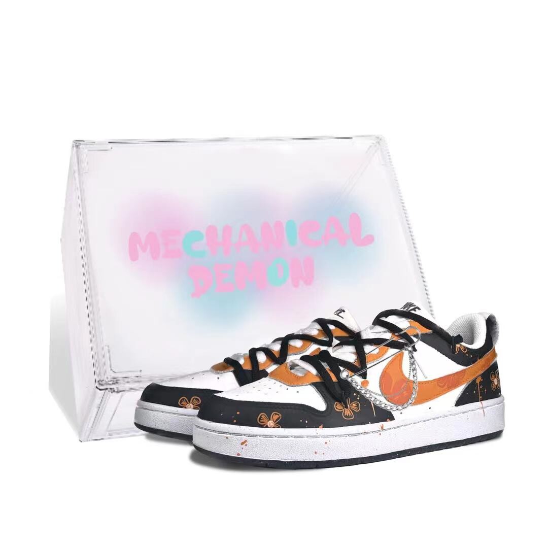 

Кроссовки Nike Court Borough Skateboarding Shoes Women's Low-top Black/orange, цвет Coral