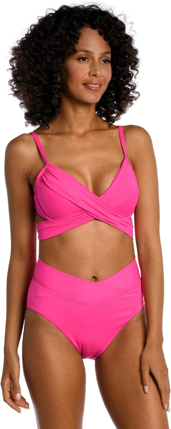

Топ с запахом на косточках Island Goddess Push Up La Blanca, цвет Pop Pink