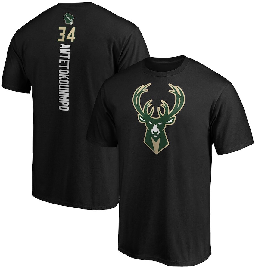 

Футболка с коротким рукавом Fanatics Branded Milwaukee Bucks, черный