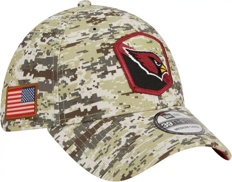 

Мужская кепка New Era Arizona Cardinals 2023 Salute to Service 39Thirty Camo Stretch Fit