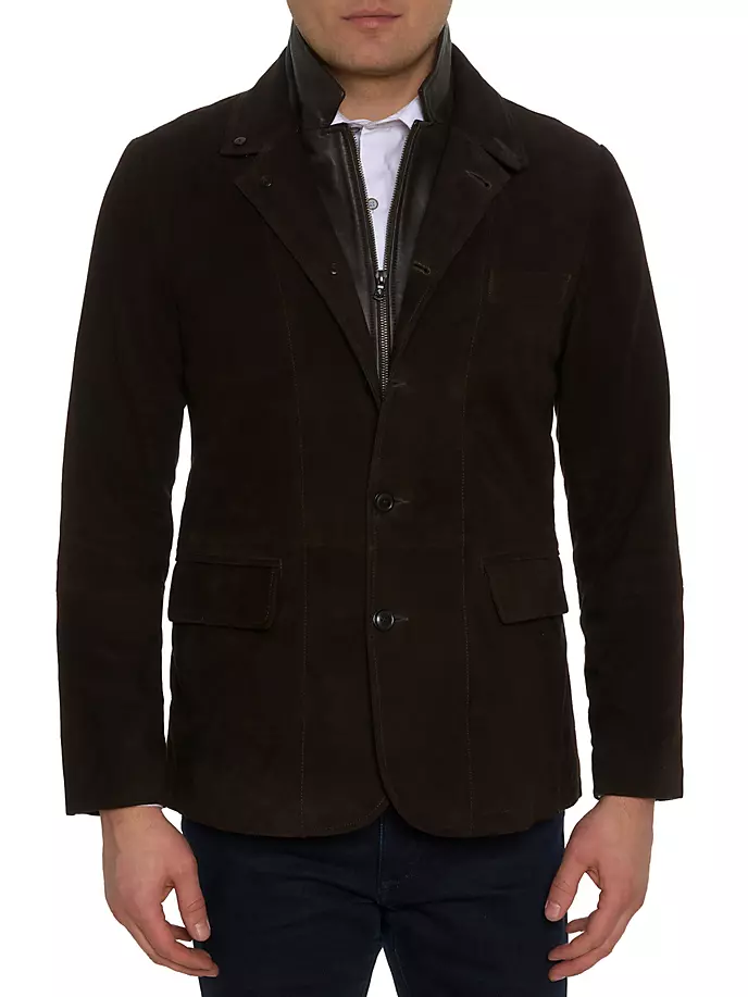 Замшевая спортивная куртка Uptown XVII Robert Graham, цвет dark brown