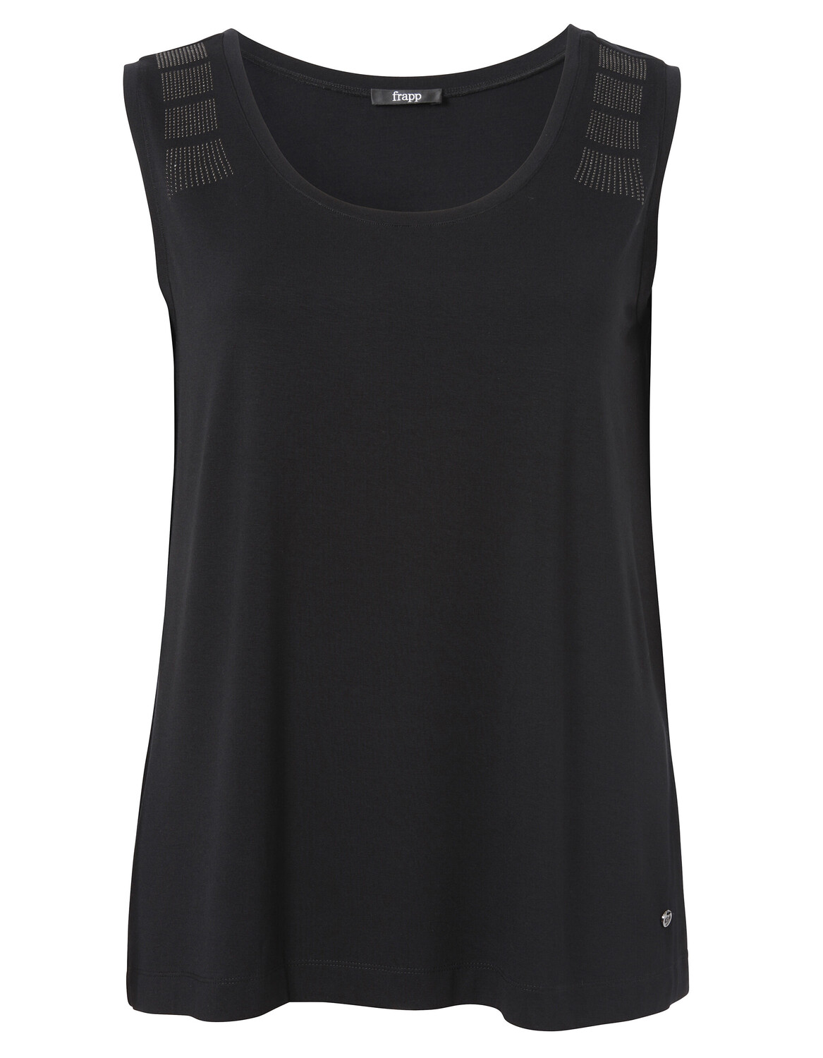 

Топ FRAPP Shirt Dezentes Tank mit Glitzersteinen, черный