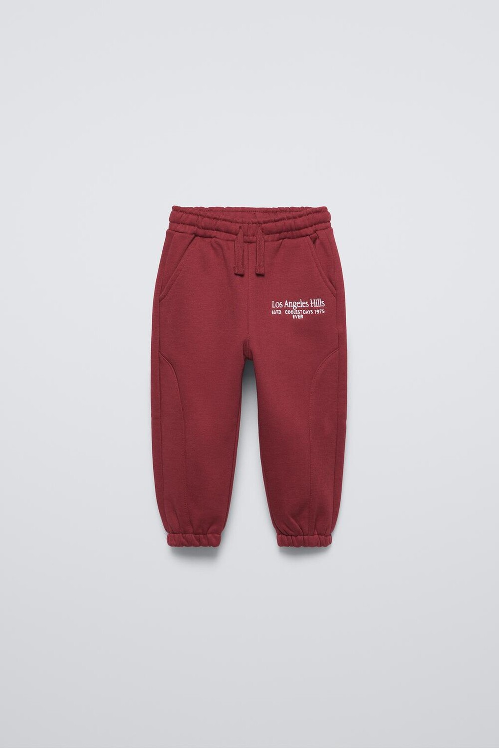 

Вышитые спортивные брюки ZARA, бордовый