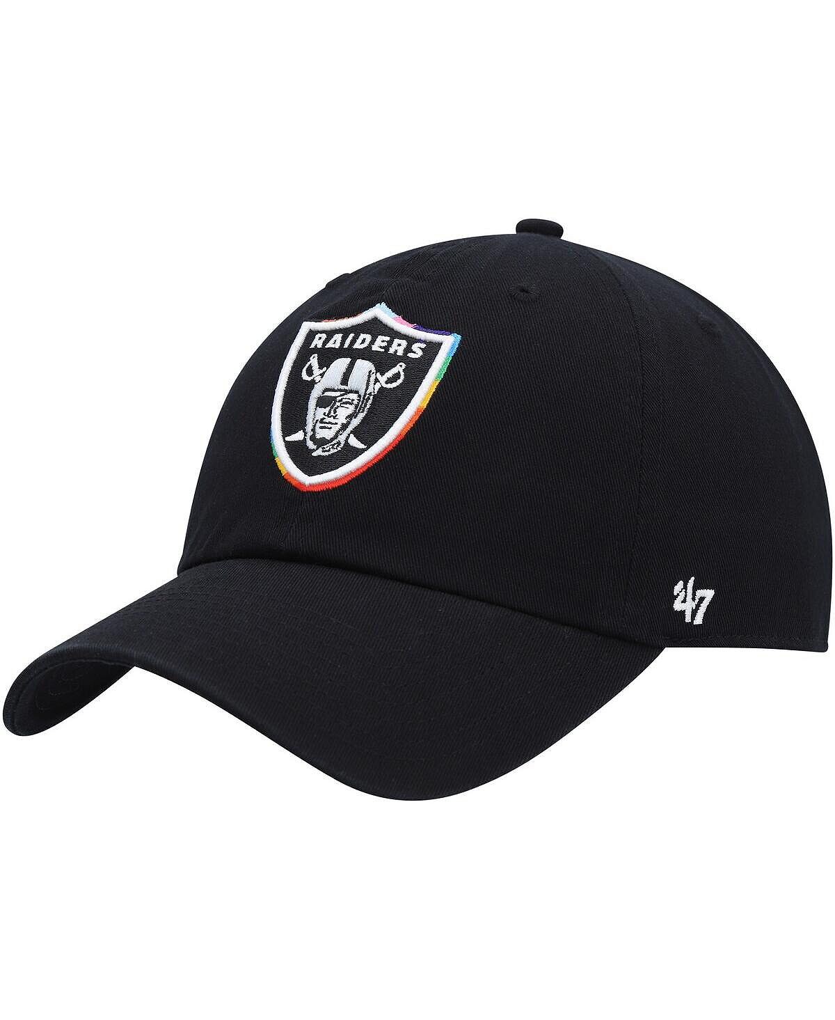 

Мужская черная регулируемая кепка Las Vegas Raiders Team Pride Clean Up '47 Brand