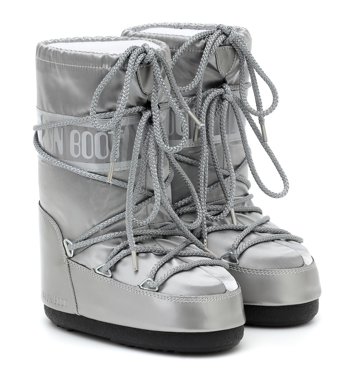 

Зимние сапоги из металлизированного нейлона Moon Boot, серебряный