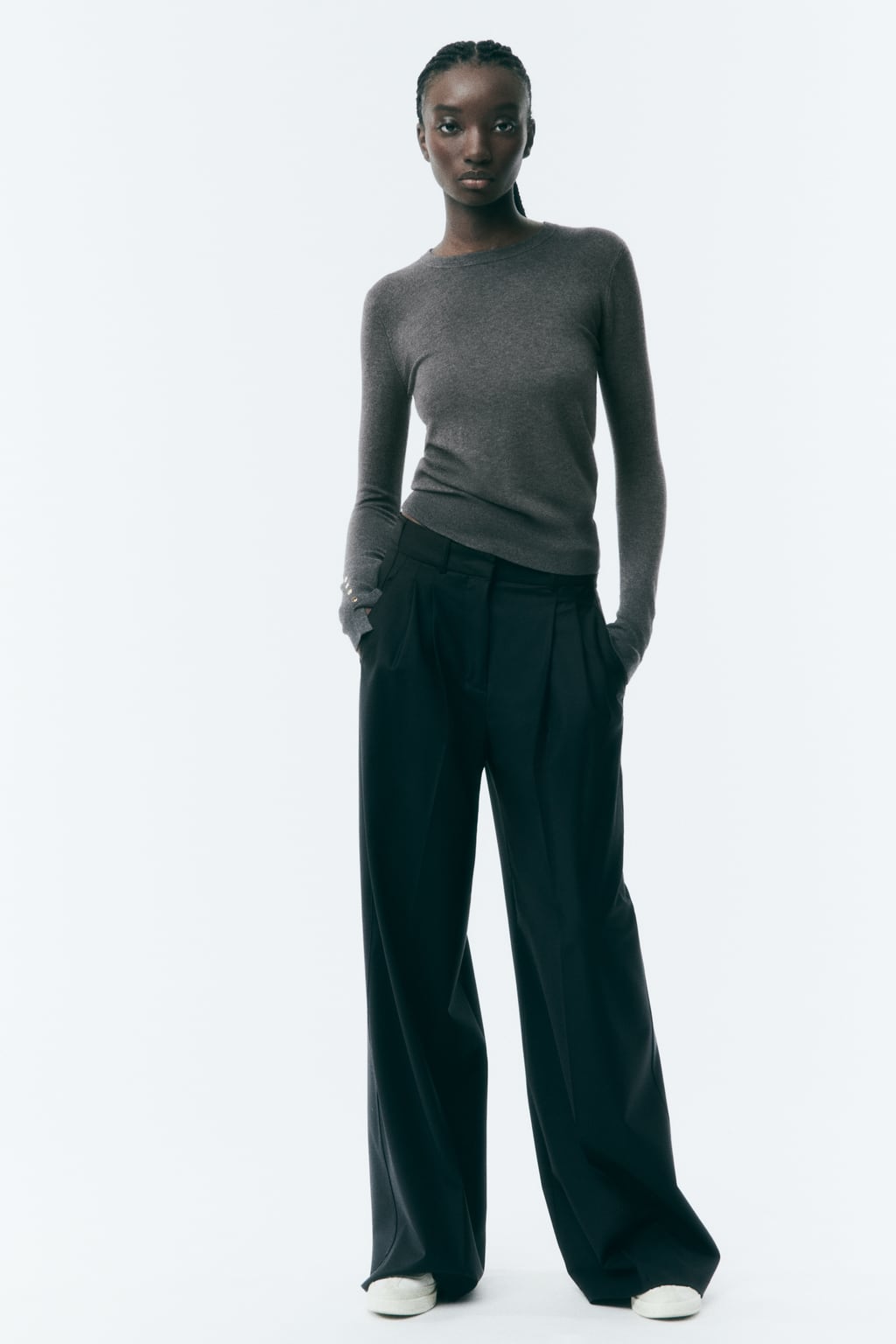 

Открытый кардиган из смеси шерсти и альпаки ZARA, серый