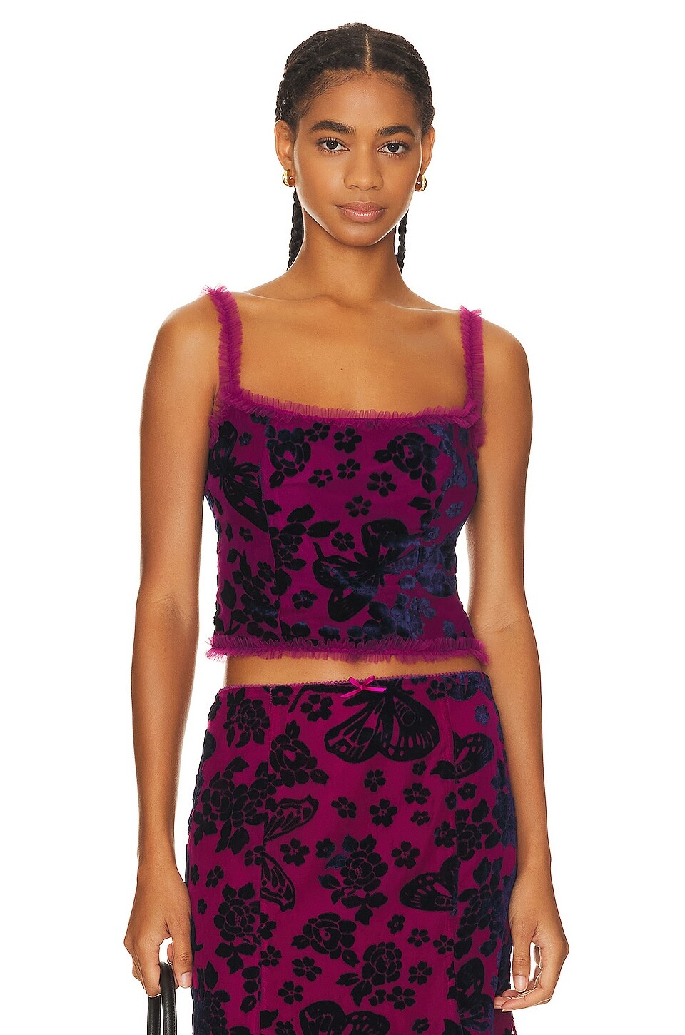 

Топ GUIZIO Velvet Burnout, цвет Magenta