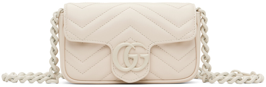 

Белая сумка Marmont с узором GG Gucci