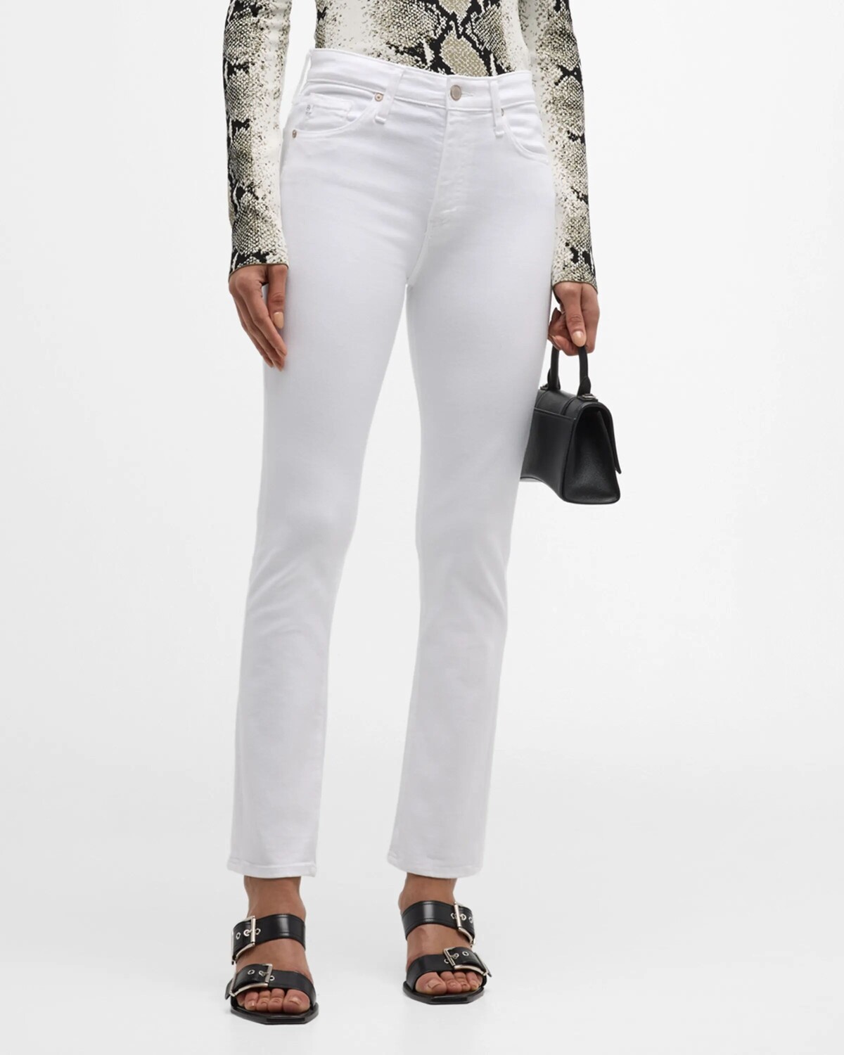 

Укороченные джинсы скинни Mari AG Jeans, цвет Aesthetic White