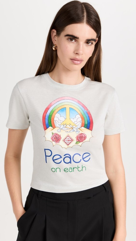 

Футболка Casablanca Peace On Earth Printed Metallic Baby