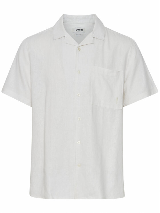 Рубашка стандартного кроя Solid, белый туника мадам т застежка отсутствует короткий рукав капюшон карманы размер 42 оранжевый