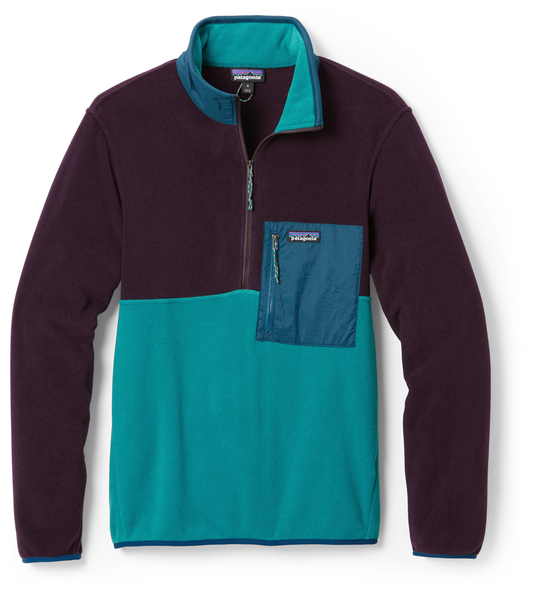 Пуловер Microdini с молнией до половины - мужской Patagonia, синий классический жилет microdini patagonia черный