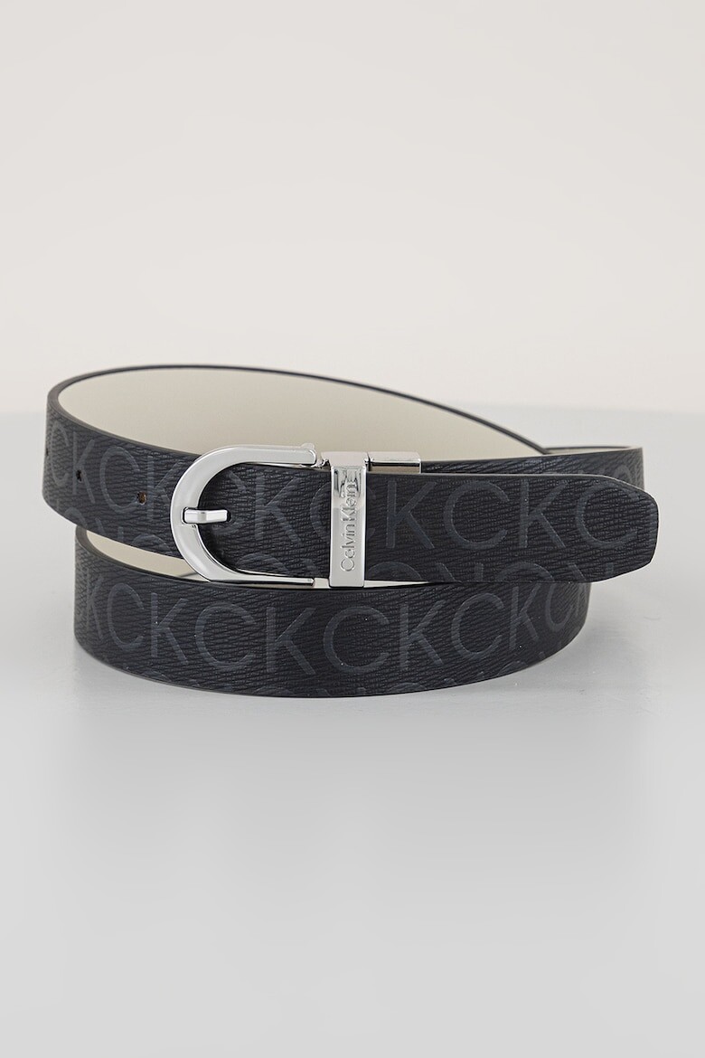 

Ремень из экокожи с рисунком Calvin Klein, черный