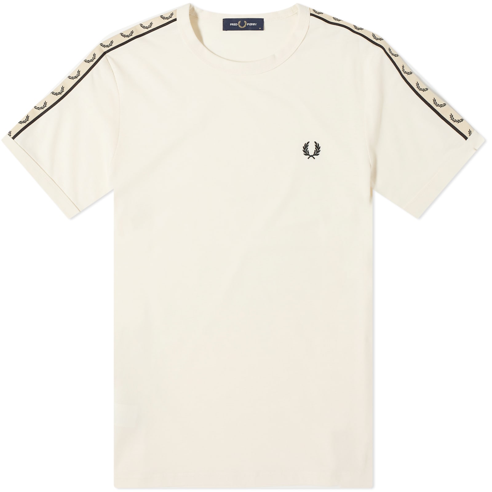 

Футболка Fred Perry Contrast Tape Ringer T-Shirt, цвет Ecru & Black