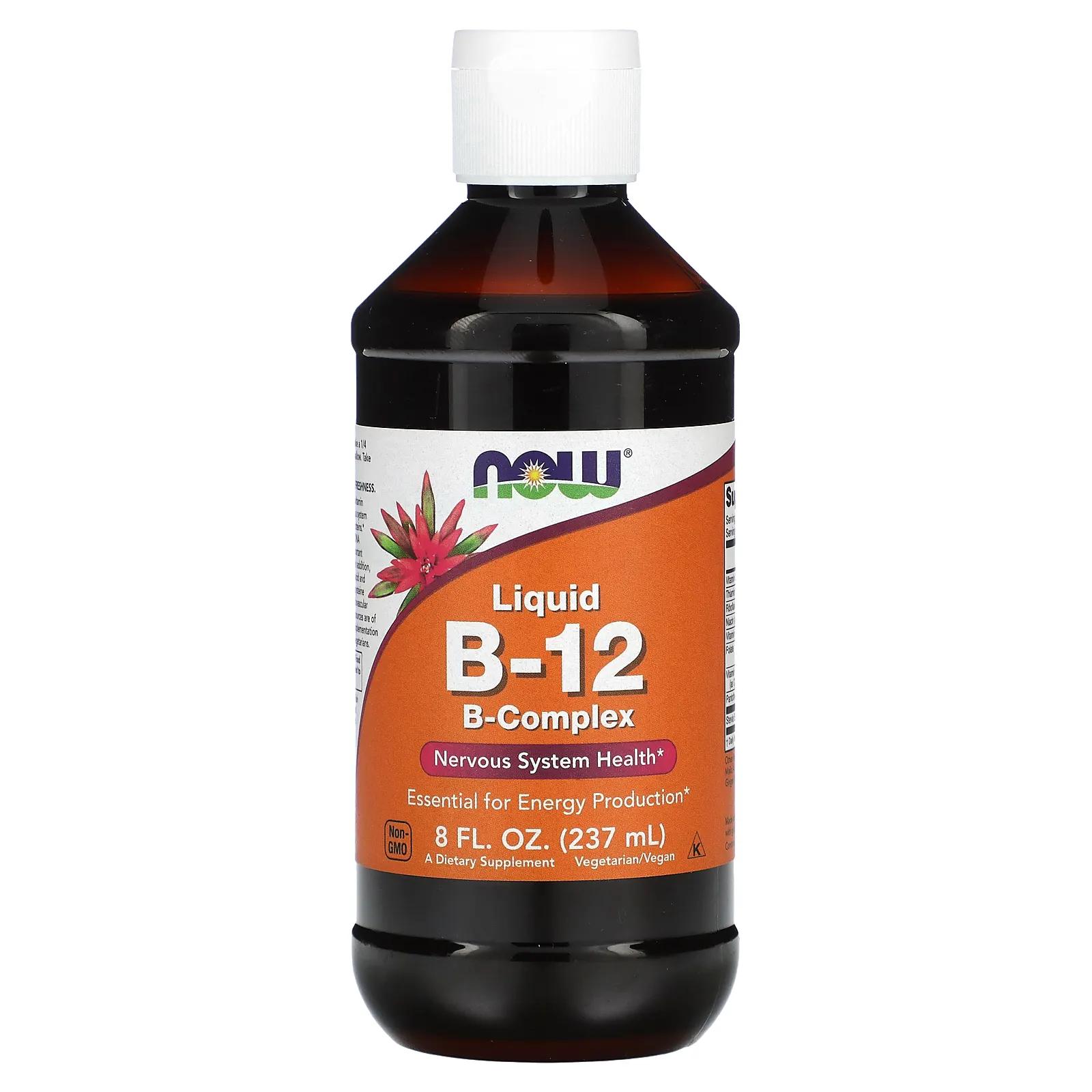 Now Foods B-12 жидкий комплекс витамина B 8 жидких унций (237 мл) фотографии
