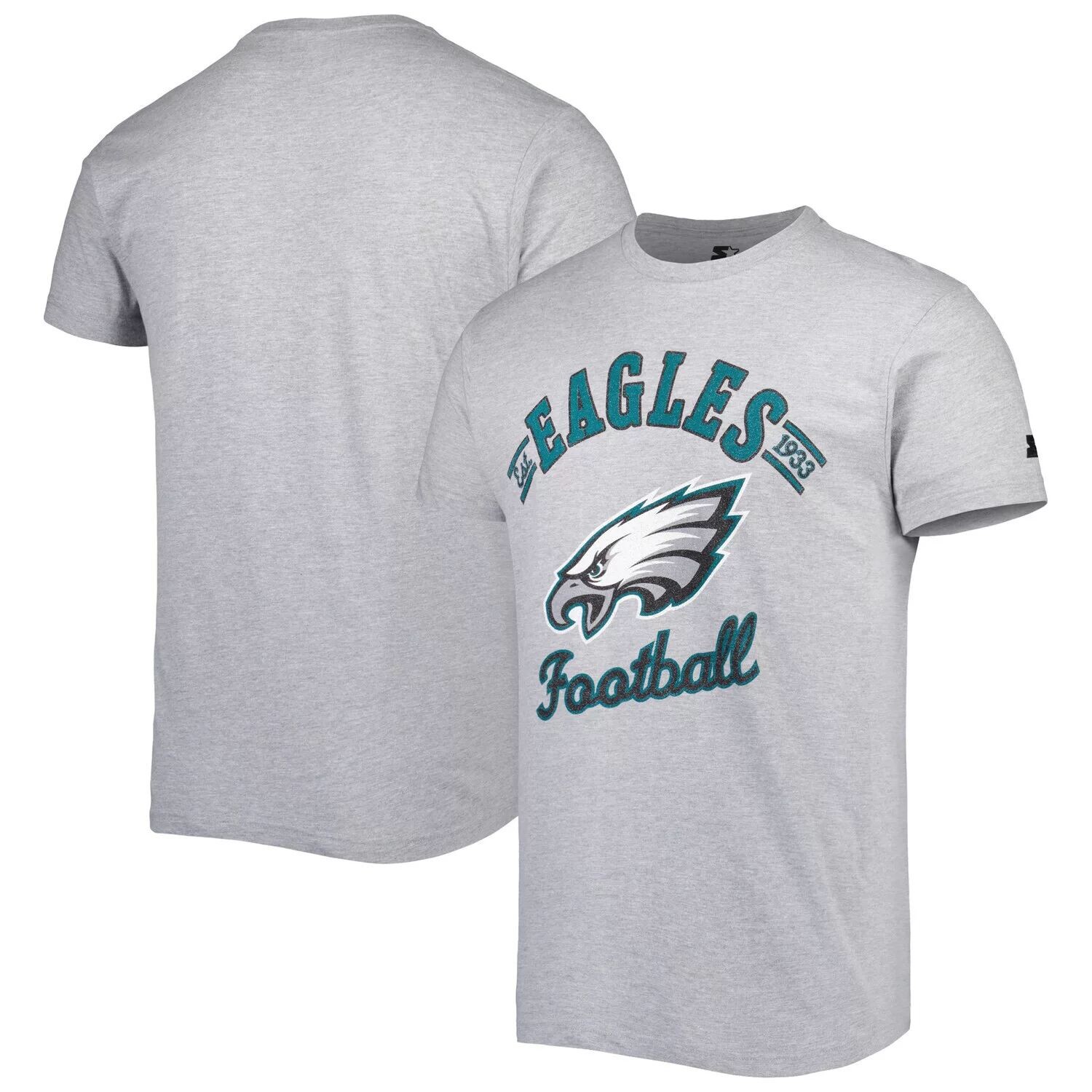 

Мужская серая футболка с меланжевым рисунком Philadelphia Eagles Prime Time Starter, Серый