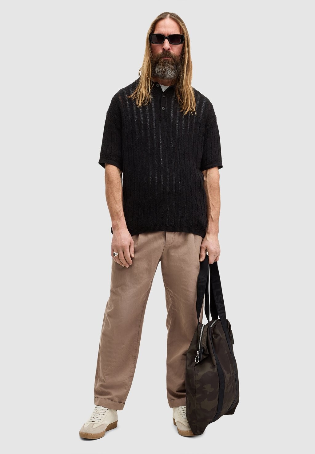 

Поло MILLER AllSaints, черный